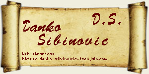 Danko Sibinović vizit kartica